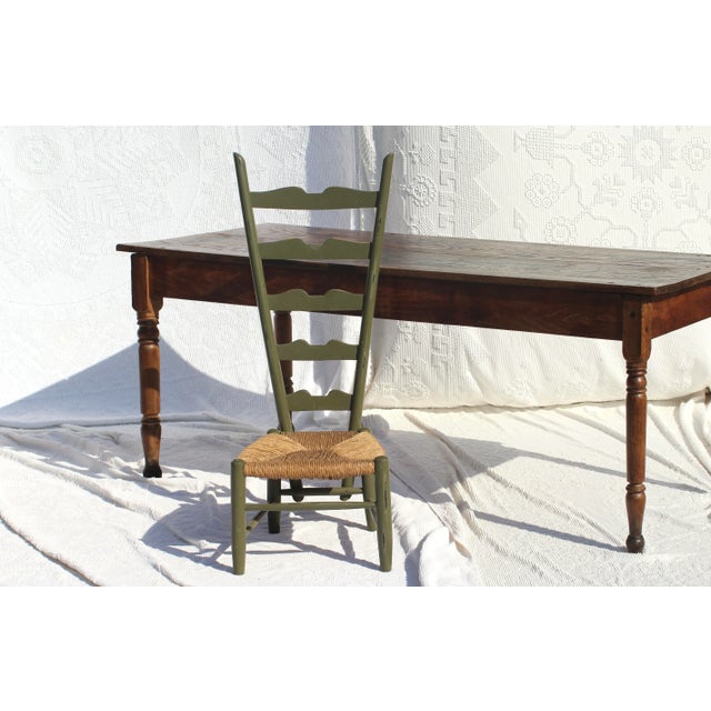 Gio Ponti 1930s Green Ladder Back Fireside Chair For Sale - Image 9 of 12