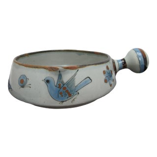 Ken Edwards El Palomar Blue Bird Tonala Mexico Folk Art Pottery Casserole For Sale
