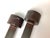 Metal Late 20th Century Fabulous Pair of Jan Barboglio 29” Tall Iron and Amber Glass Hurricanes For Sale - Image 7 of 12