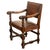 Antique Italian Baroque Leather & Barley Twist Carved Mahogany Arm Chair 1820 For Sale - Image 10 of 14