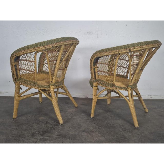 Rattan and Wicker Living Room Set with Armchairs and Coffee Table, Set of 3 For Sale - Image 9 of 12