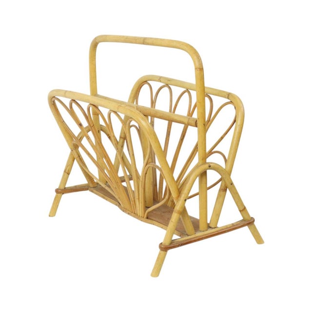 Boho French Rattan Magazine Rack, 1960s For Sale - Image 14 of 17