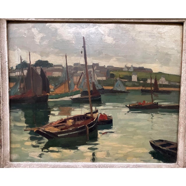 French Impressionist Harbor Scene Oil Painting Lucien Lefebvre-Foinet Paris For Sale - Image 15 of 17