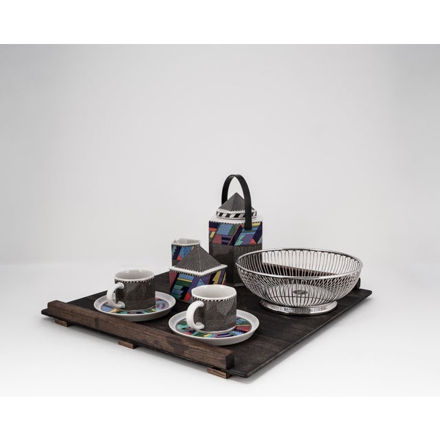 Tea Set with Wooden Tray by Rosenthal & Alessi, 1990, Set of 11 For Sale - Image 6 of 15