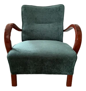 Art Deco Green Armchair, 1920s