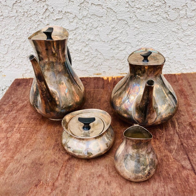 Mid-Century Modern Mid Century 4 Piece Danish Cohr Coffee Tea Set For Sale - Image 3 of 12