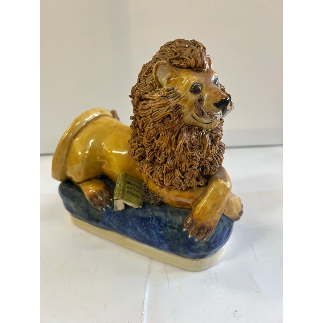 Ceramic The Literary Lion by B. McLaughlin 1950 Touchstone Ceramic Sculpture Figurine For Sale - Image 7 of 12