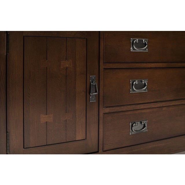 Wood Mission Oak 6-Drawer 62" Sideboard - Walnut For Sale - Image 7 of 8