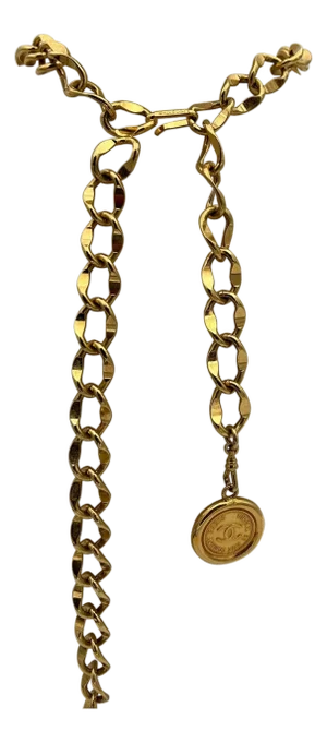 Chanel Gold-toned Chain Necklace Coin Link