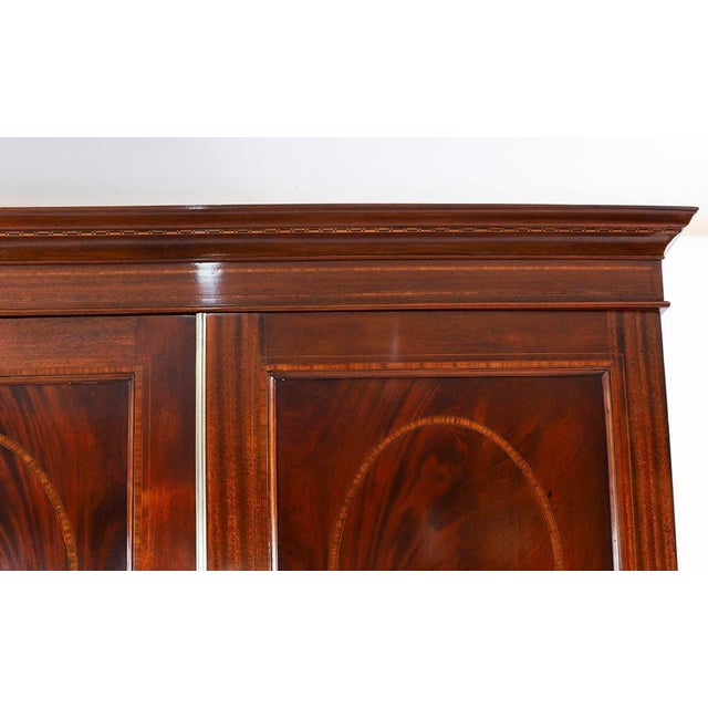 Wood Antique English George III Revival Flame Mahogany Wardrobe, 1880 For Sale - Image 7 of 18