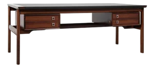 Vintage Danish Desk in Rosewood and Black Leather by Arne Vodder for Sibast, 1960s