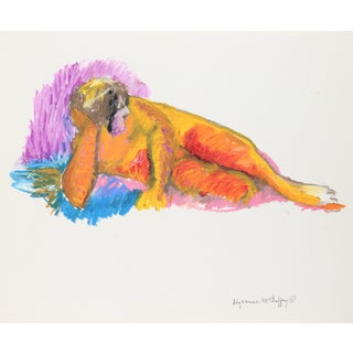 Alysanne McGaffey Colorful Bay Area Figurative Painting, Circa 1950s- 1960s Circa 1950s-1950s For Sale