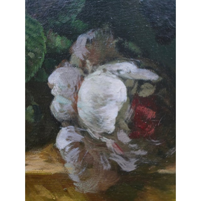 Blue Late 19th Century Signed Antique European Floral Still Life Oil Painting in Ornate Gilt Frame For Sale - Image 8 of 11