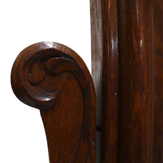 R. J. Horner & Co. Rj Horner Carved Oak Cheval Dressing Mirror C1920 For Sale - Image 4 of 14