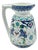 Handmade Ceramic Pitcher (20cm) – Blue Arches & Colorful Spring Florals – Wide Mouth Jug For Sale