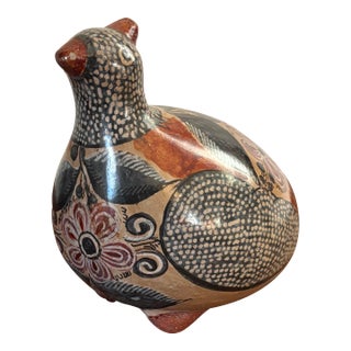 Antique Mexican Tonalá Quail Bird by Amado Galván For Sale