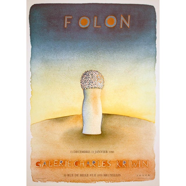 Artist: Jean-Michel Folon Title: Galerie Charles Kriwin Year: 1979 Signed: No Medium: Offset Lithograph Paper Size: 25.5 x...