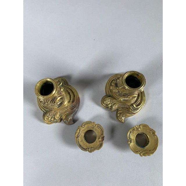 Rococo Louis XV Style Gilt Bronze Candlesticks, 19th Century For Sale - Image 6 of 7