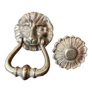 French Bronze Lion Head Door Knocker