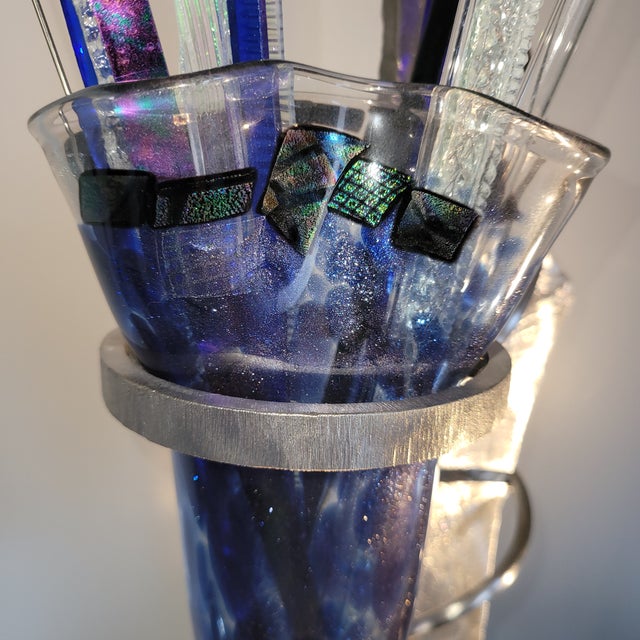 Glass & Metal Limited Edition Sculpture by Loretta Eby & Jeff Jackson - "Small Random (Tall)" For Sale In Atlanta - Image 6 of 12