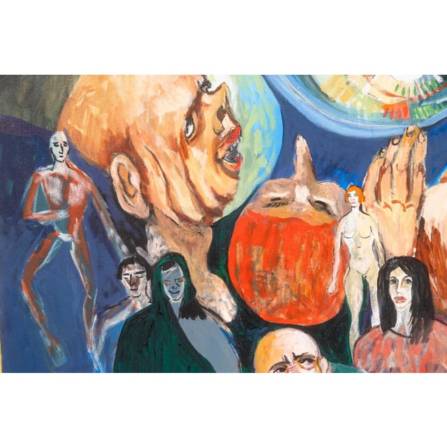 Francis Littna Last Supper, C. 1960 Signed Oil on Canvas - Modernist Religious For Sale - Image 10 of 11