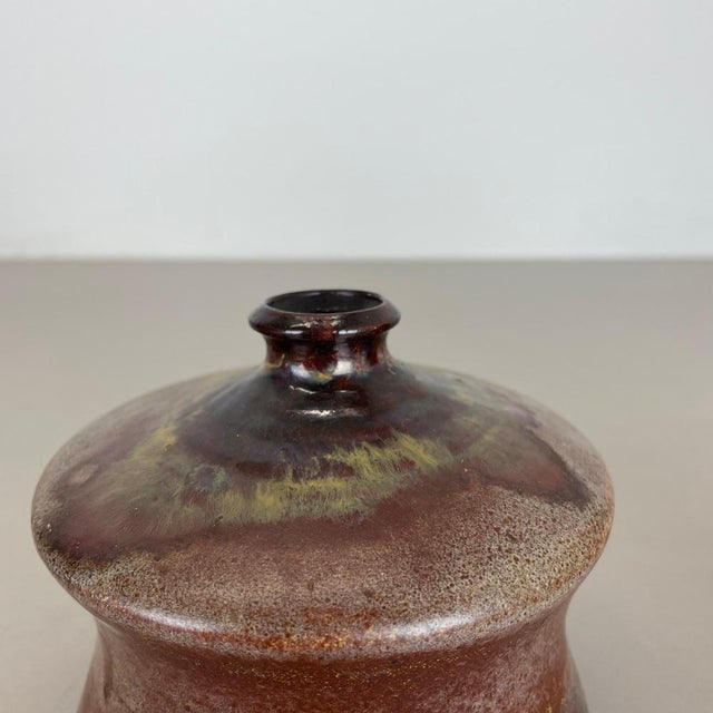 Brown Studio Pottery Vase from Elmar & Elke Kubicek, Germany, 1970s, Set of 2 For Sale - Image 8 of 18