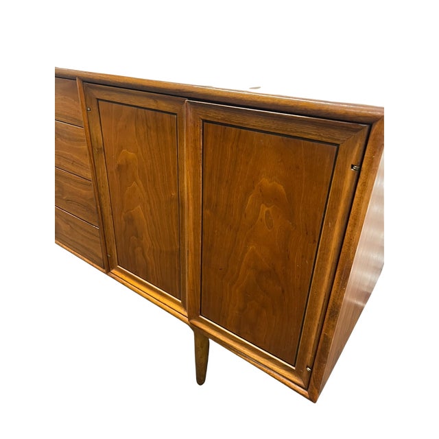 Brown 1950s Mid Century Modern Kipp Stewart for Drexel Declaration Walnut Credenza Buffet For Sale - Image 8 of 18
