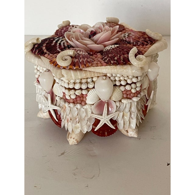 Coastal 1970s Fabulous Sea Shell Strawberry Jewelry Box For Sale - Image 3 of 3