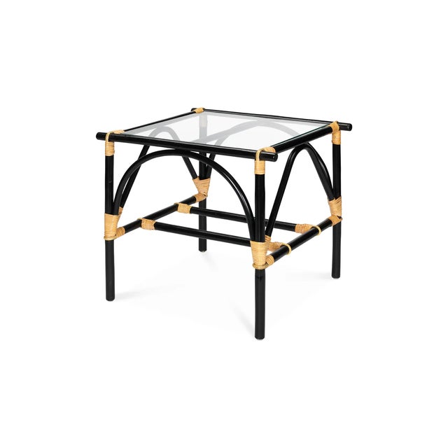 Transitional Xanadu Rattan Side Table For Sale - Image 3 of 3