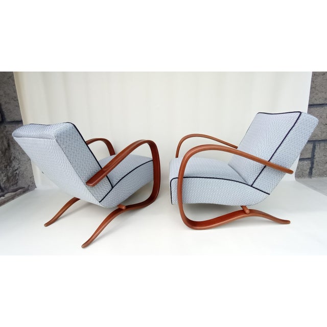 Beautiful, iconic H-269 armchairs from the famous designer Jindřich Halabala. This model is also exhibited at the Museum...