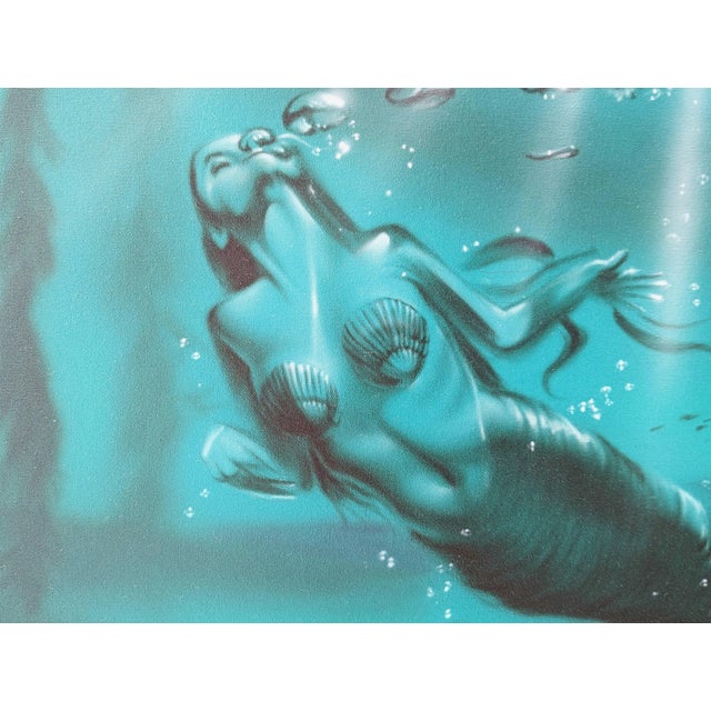 Elias Noah "Enlightenment" Contemporary Teal Naturalistic Underwater Seascape with Mermaid, 21st Century For Sale - Image 10 of 11