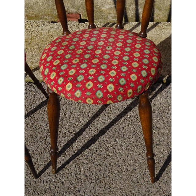 Wood and Fabric Chairs, Set of 2 For Sale - Image 9 of 18