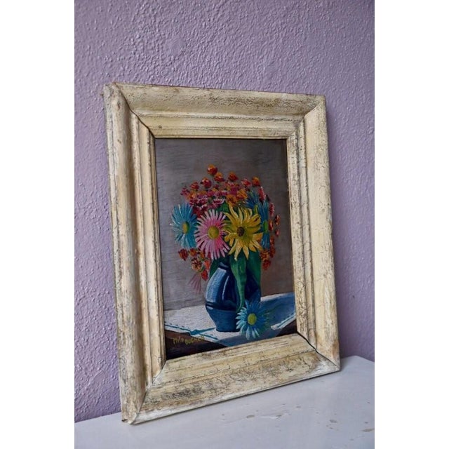 “Happiness is a single bouquet: confused, light, melting, sweet.” -Paul Éluard- Oil on canvas by Milo Bucher. It is an...