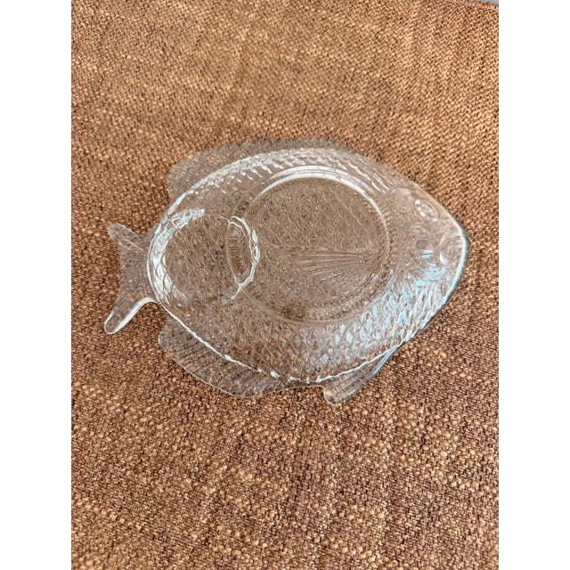Nautical Vintage Coastal Pressed Glass Fish Plates, Set of 7 For Sale - Image 3 of 6