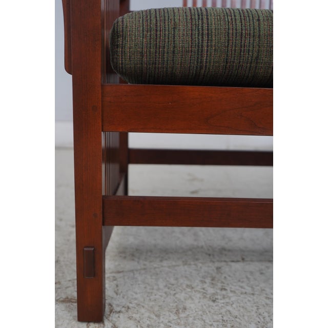 Stickley Mission Style Cherry Spindle Back Settee For Sale - Image 11 of 18
