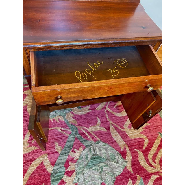 Wood Antique Wash Stand With Backsplash For Sale - Image 7 of 7