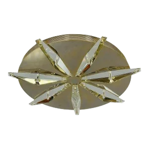 Brass & Crystal Ceiling/Wall Light Made in Italy
