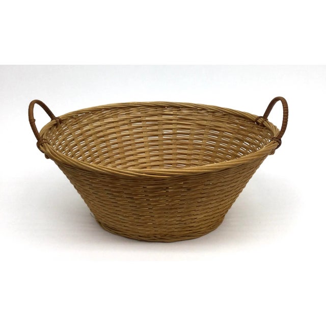 Vintage Hand Woven Fruit Flower Wicker Basket For Sale - Image 13 of 13