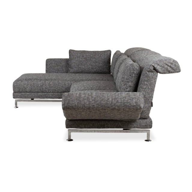 Moule Fabric Corner Sofa in Grey with Manual Function and Left Chaise Lounge from Brühl For Sale - Image 16 of 18