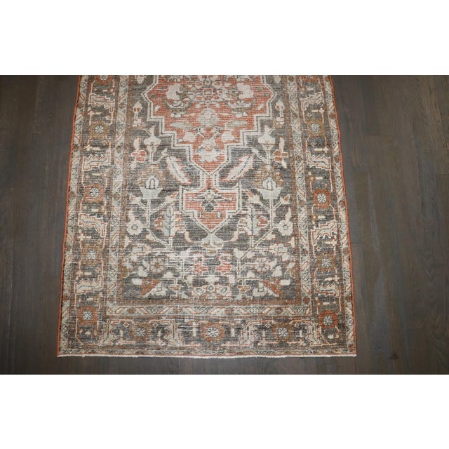 Persian Brown Apricot Persian Heriz Scatter Rug no. j5259 For Sale - Image 3 of 6
