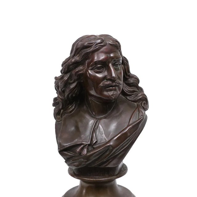 Bronze Bust of Jacob Van Campen by Jacques Elion, 1850s For Sale - Image 10 of 11