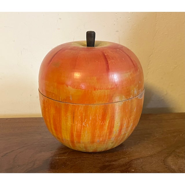Antique Early 20th Century Paint Decorated Carved Wood Apple Box For Sale - Image 10 of 15