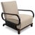 Elegant reclining armchair from the Art Deco period, dating to the 1930s. The chair features beautifully curved wooden...