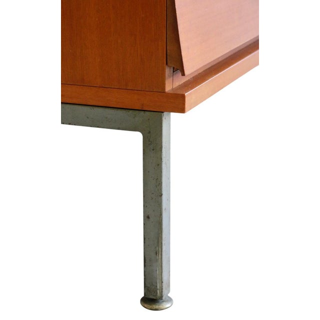 Brown Vintage French Chest of Drawers with Eight Drawers and Steel Base, 1950s For Sale - Image 8 of 10