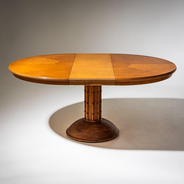 1960s French Faux Bamboo Dining Table with Chairs, 1960s, Set of 5 For Sale - Image 5 of 16