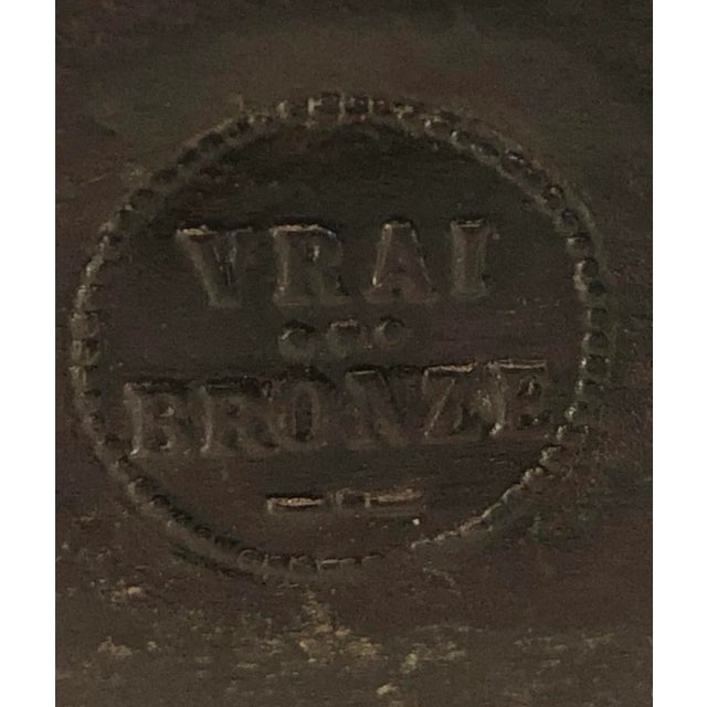 La Pensee by Emile Louis Picault Bears Foundry Mark 19th Century Bronze For Sale - Image 12 of 13