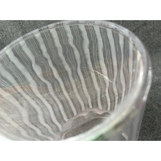Large Vintage Clear Ethed Crystal Vase For Sale - Image 14 of 18