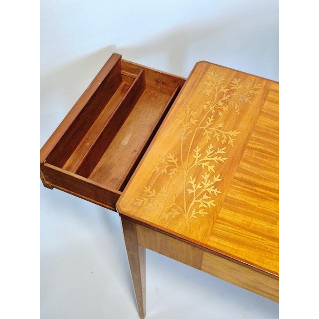 Scandinavian Modern Side Table with Intarsia Decor attributed to Carl Malmsten, 1940 For Sale - Image 6 of 9