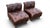 Wonderful and unusual pair of leather slipper chairs in the Chesterfield style. These are relatively smaller in scale than...