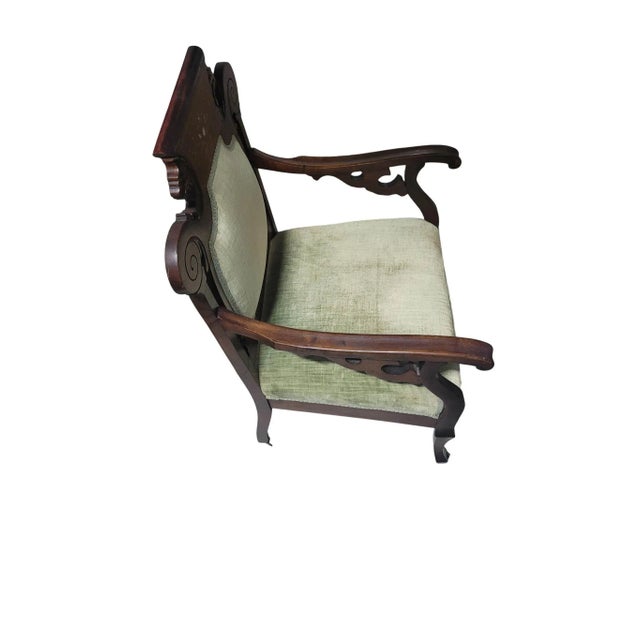 Antique Victorian Renaissance Revival Parlor Armchair, C. 1880 For Sale - Image 10 of 16